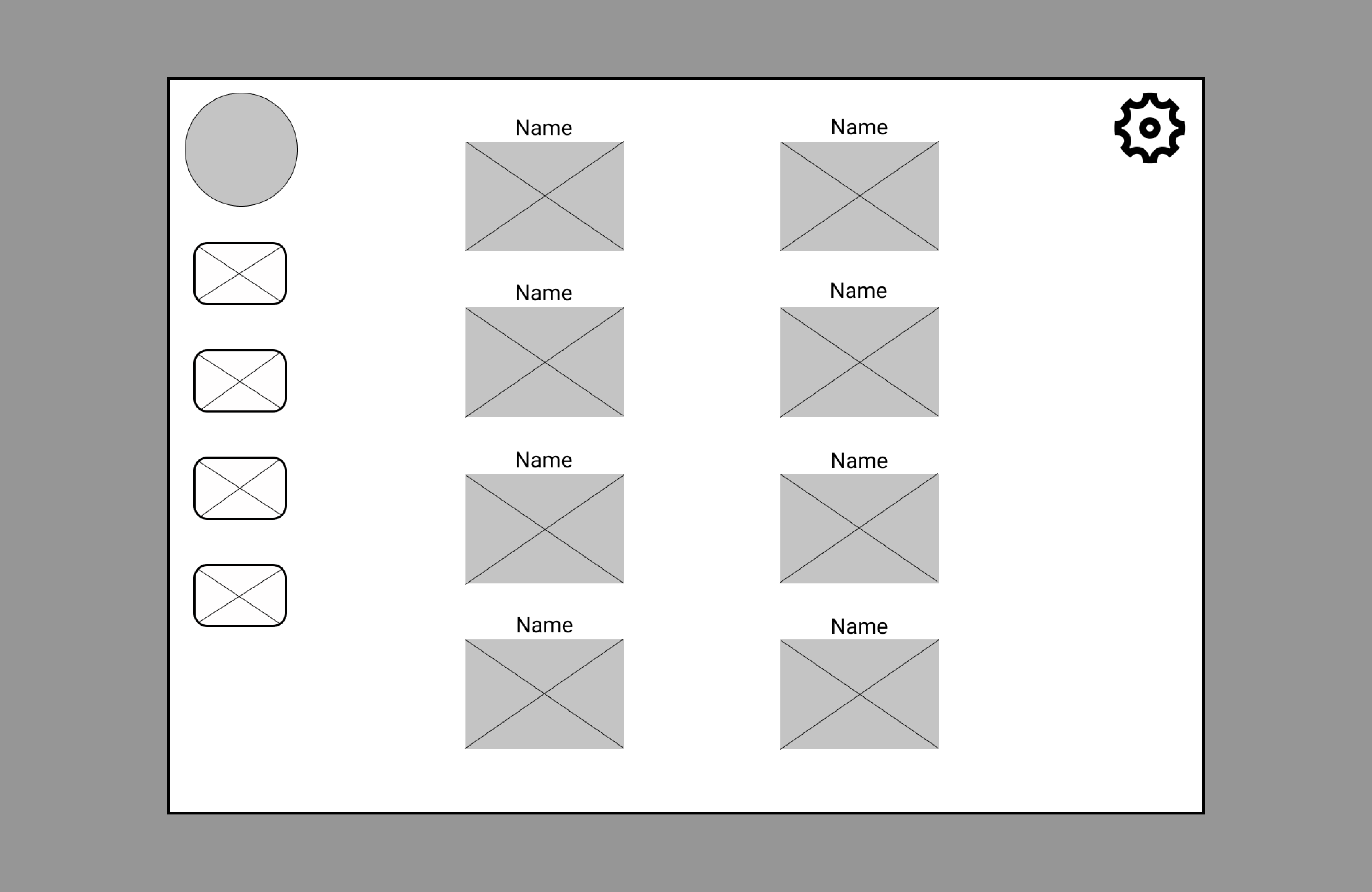 Wireframe for the cyberclass classroom view