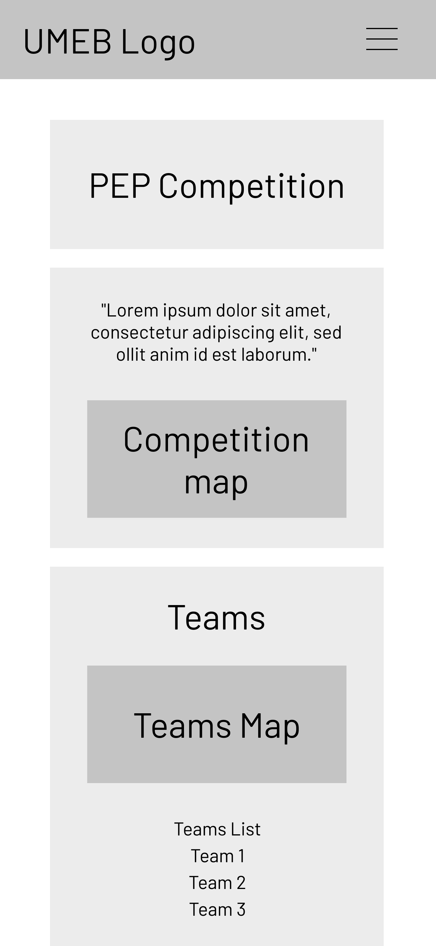 Competition page wireframe