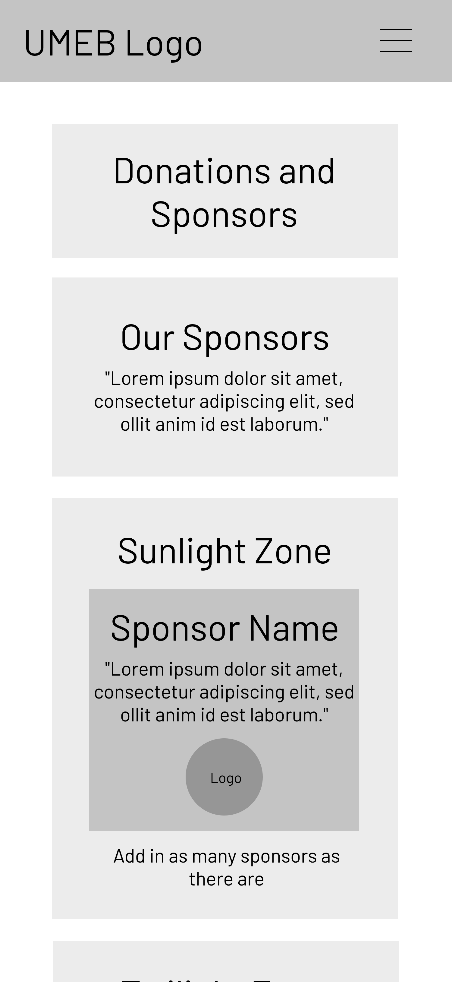 Sponsors page wireframe